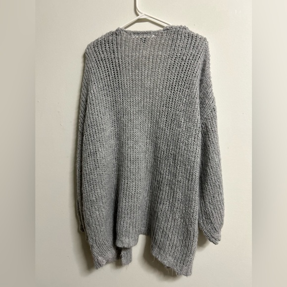 Aerie Grey Open Knit Cardigan - Picture 2 of 3